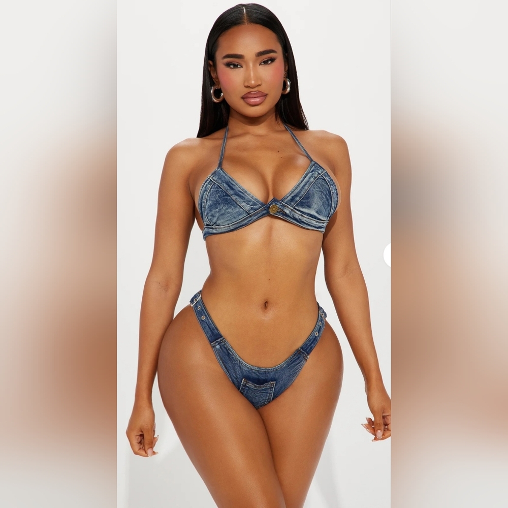 Denim Blue Bikini Set